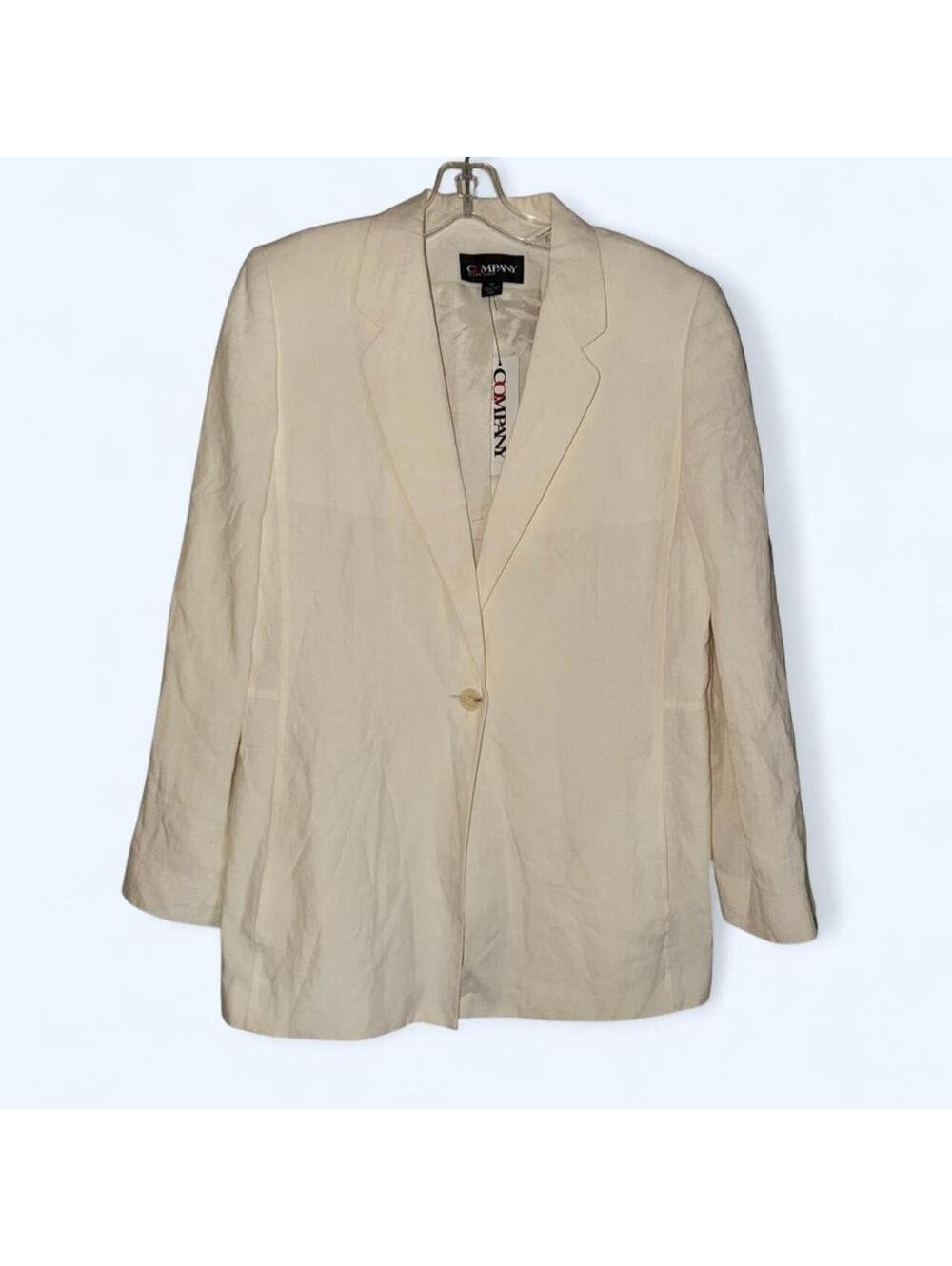Company Ellen tracey 100% linen off white cream blazer originally 278$